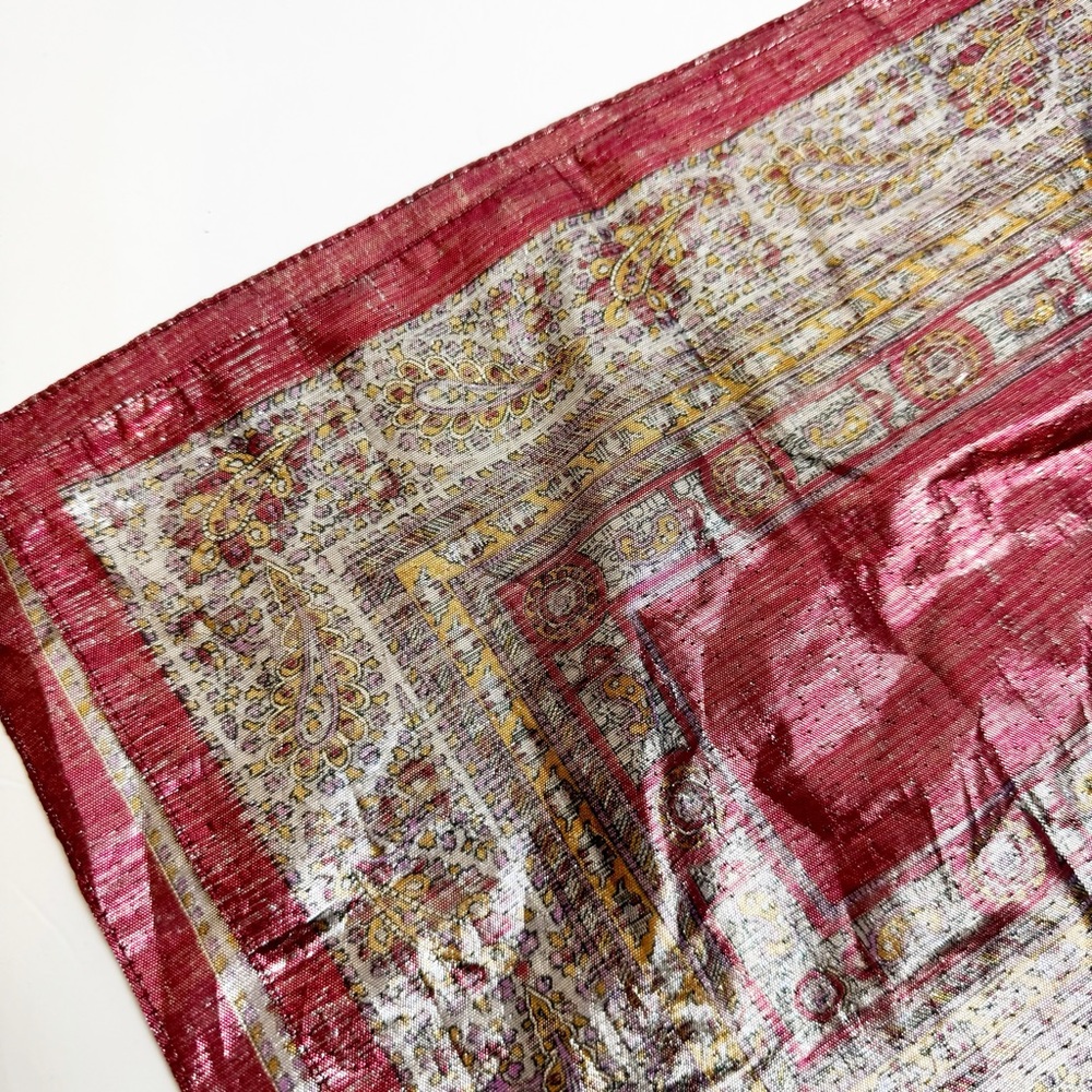 Vintage | Paisley Metallic Lamé Scarf